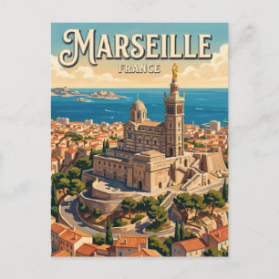Basilika Notre-Dame de la Garde Marseille Frankrei Postkarte