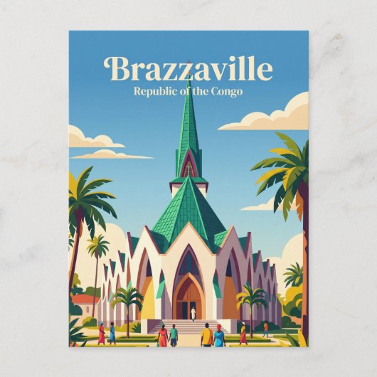 Basilika St. Anne Republik Kongo Postkarte (Vorderseite)