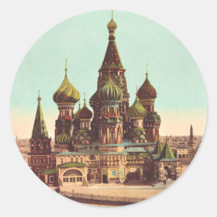 Basilika St. Basil, Roter Platz Moskau Runder Aufkleber