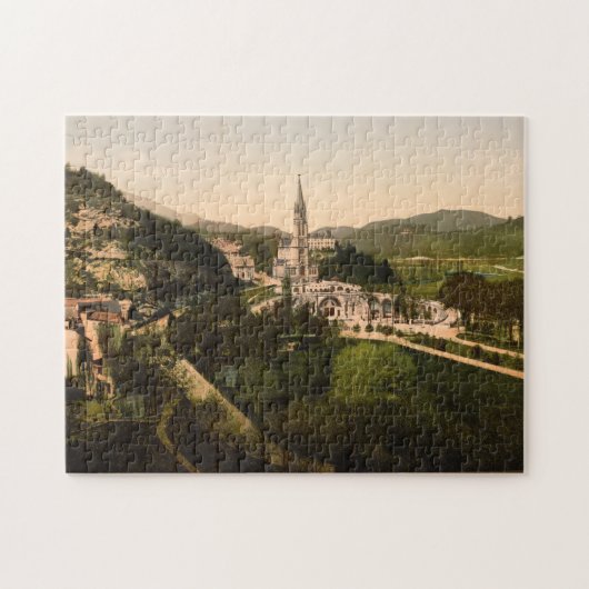 Basilika von Notre Dame, Lourdes, Frankreich Puzzle (Horizontal)