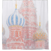 Basilische Kathedrale im Schneesturm Duschvorhang (Vorderseite)