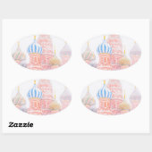 Basilische Kathedrale im Schneesturm Ovaler Aufkleber (Blatt)