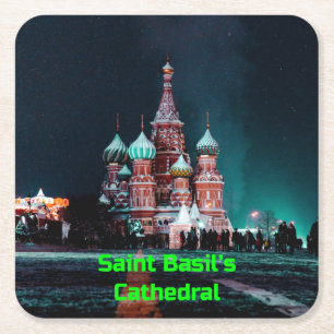 Basilische Kathedrale, Moskau, Russland Rechteckiger Pappuntersetzer
