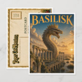 Basilisk, Gothic Fantasy Monster Postkarte (Vorne/Hinten)