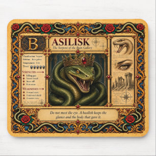 Basilisk, mittelalterliche Bestiarien-Kunst Mousepad
