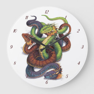Basilisk-Schlangen-Wanduhr Große Wanduhr