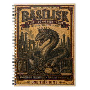Basilisk, Vintage Zirkusmonster Notizblock