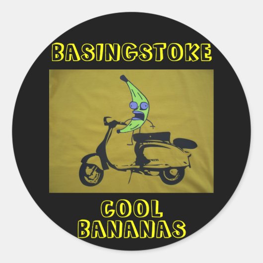 BASINGSTOKE COOL BANANAS RUNDER AUFKLEBER (Vorderseite)
