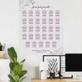 Basis auf der Gray 29 Table Wedding Seating Chart Poster (Heimbüro)