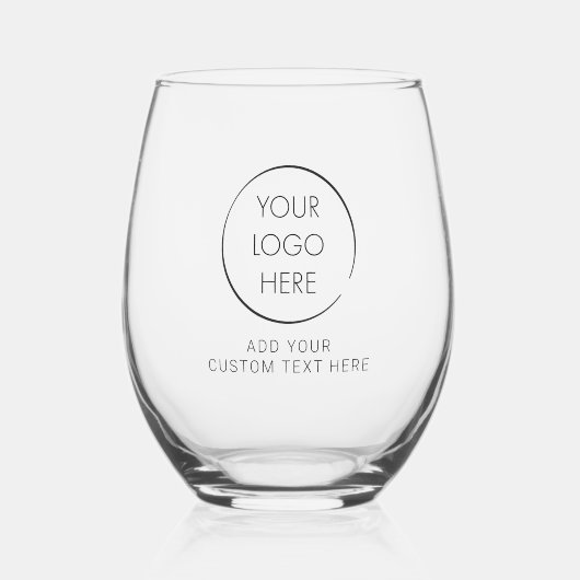 Basis-Logo individuell, Geschäftlich oder Marketin Weinglas Ohne Stiel (Vorderseite)