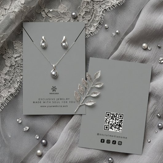 Basisch Cool Grau Schmuck Display Logo TMF26 Visitenkarte