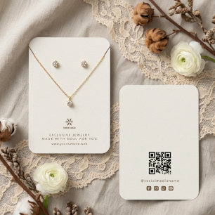 Basisch Elfenbein Braun Schmuck Display Logo TMF26 Visitenkarte
