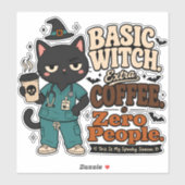 Basische Hexe Extra Kaffee Null Leute Autoaufklebe Aufkleber (Blatt)