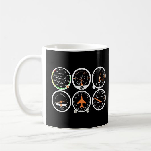 Basisinstrumente für Luftfahrzeuge Kaffeetasse (Links)