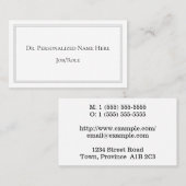 Basiskarte, Berufliche Visitenkarte (Vorne/Hinten)