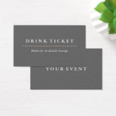 Basiskarte Clean Gray Drink Ticket (Schreibtisch)