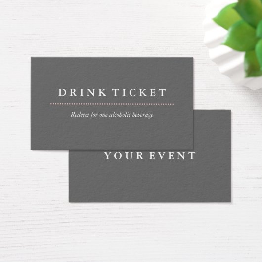 Basiskarte Clean Gray Drink Ticket (Schreibtisch)