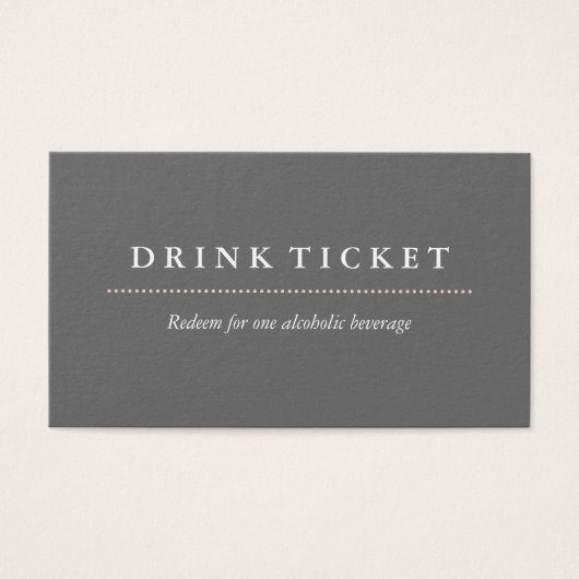 Basiskarte Clean Gray Drink Ticket (Vorderseite)