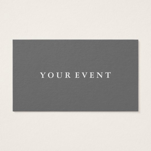 Basiskarte Clean Gray Drink Ticket (Rückseite)