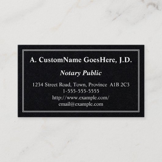 Basiskarte für Notare Visitenkarte (Vorderseite)