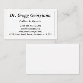 Basiskarte für pädiatrische Zahnärzte Visitenkarte (Vorne/Hinten)