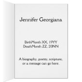 Basiskarte und Personalisierte Erinnerungskarte (Innen (Rechts))