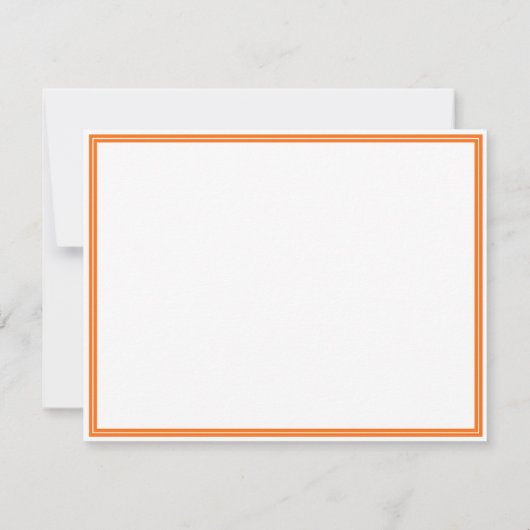 Basispumpkin Orange Border Personalisiert Mitteilungskarte (Rückseite)