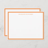 Basispumpkin Orange Border Personalisiert Mitteilungskarte (Vorne/Hinten)