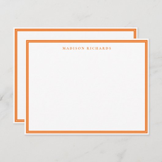 Basispumpkin Orange Border Personalisiert Mitteilungskarte (Vorne/Hinten)