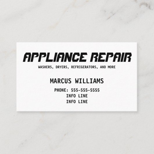 Basisreparatur Visitenkarte (Vorderseite)