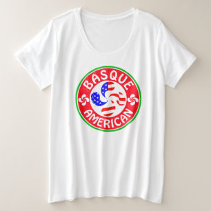 Baskenamerikana Euskara Lauburu Cross Große Größe T-Shirt