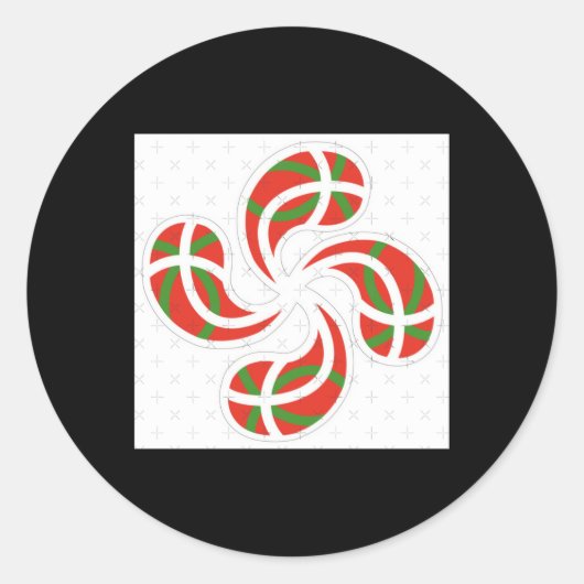 Baskenkreuz Runder Aufkleber (Vorderseite)