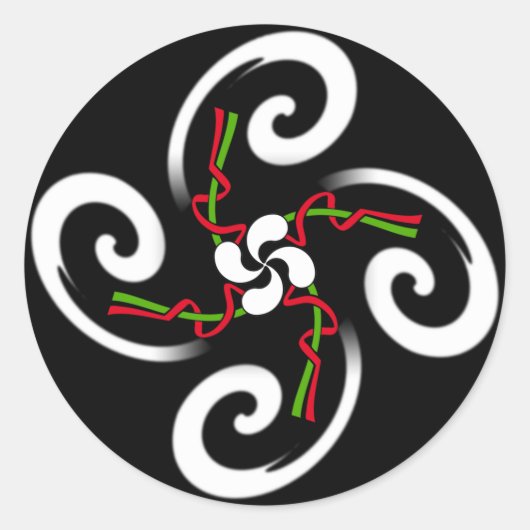 Baskenkreuz Runder Aufkleber (Vorderseite)
