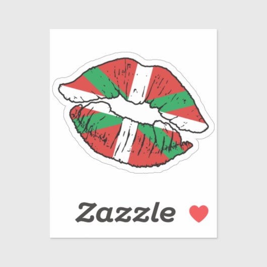 Baskenland Liebe Baskischer Lipstick Aufkleber (Blatt)