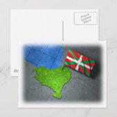 Baskenland mit eigener Flagge Postkarte (Vorne/Hinten)