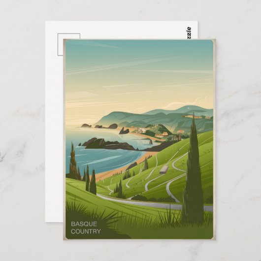 Baskenland Vintag Postkarte (Vorne/Hinten)