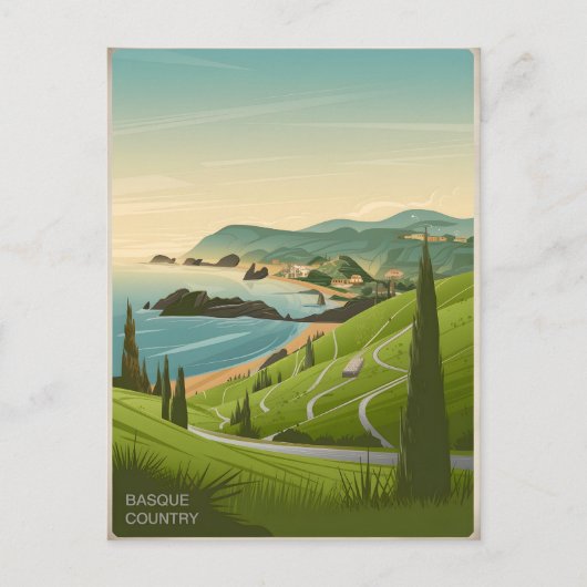 Baskenland Vintag Postkarte (Vorderseite)