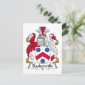 Baskerville-Familienwappen Postkarte (Stehend Vorderseite)
