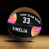 Basket Ball Pink Girl Player Name Team Nummer Basketball