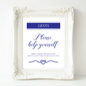 Basket Basket Navy Blue Nautical Wedding Zeichen Poster