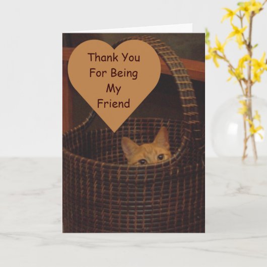 Basket Case Cat Friendship Karte (Gelbe Blume)