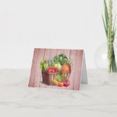 Basket für den Bauernmarkt mit örtlich angebauter  Dankeskarte (Rückseite)