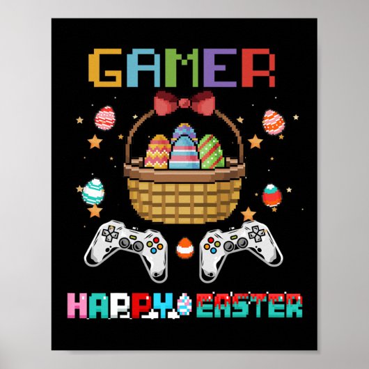 Basket Gamer Video Gamer Controller mit Ostereier Poster (Vorne)