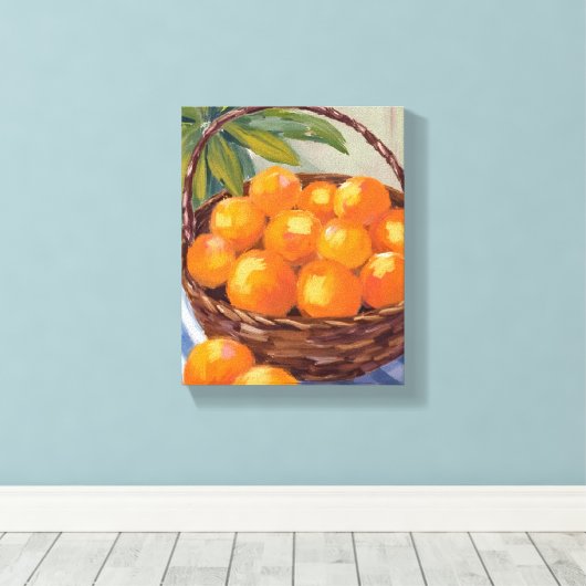 Basket of Oranges Fruit Citrus Painting Leinwanddruck (Insitu (Holzboden))