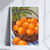 Basket of Oranges Fruit Citrus Painting Poster
