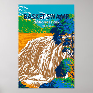 Basket Swamp Nationalpark Australien Vintage Poster
