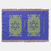 Basket Weave Geometric Blue Yellow Decke (Vorderseite)