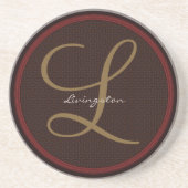 Basket Weave Monogram Wedding Anniversary Unterset Getränkeuntersetzer (Vorne)