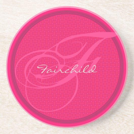 Basket Weave Monogram Wedding Anniversary Unterset Getränkeuntersetzer (Vorne)