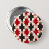 Basket Weave Muster rot und schwarz Abstrakte Kuns Button (Vorne & Hinten)